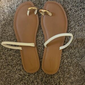 Sandals with gold trim